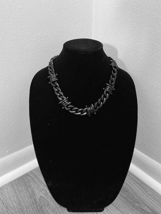 Barbed Wire Necklace - Black