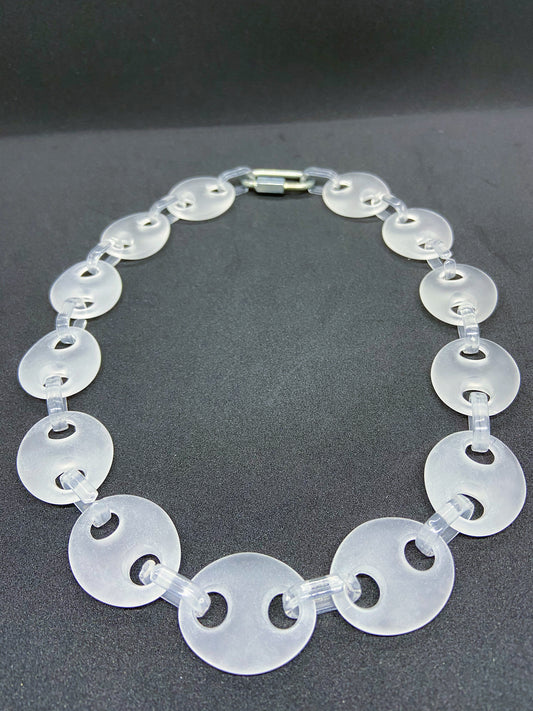 (Chunky G-Links)White Frost Necklace